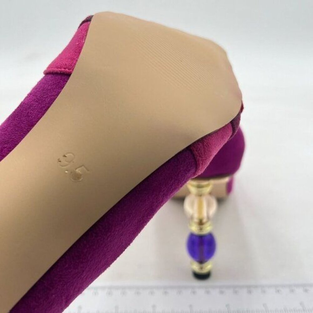 Fowt Purple Wave Pattern Pointed Toe Slip On Part… - image 6